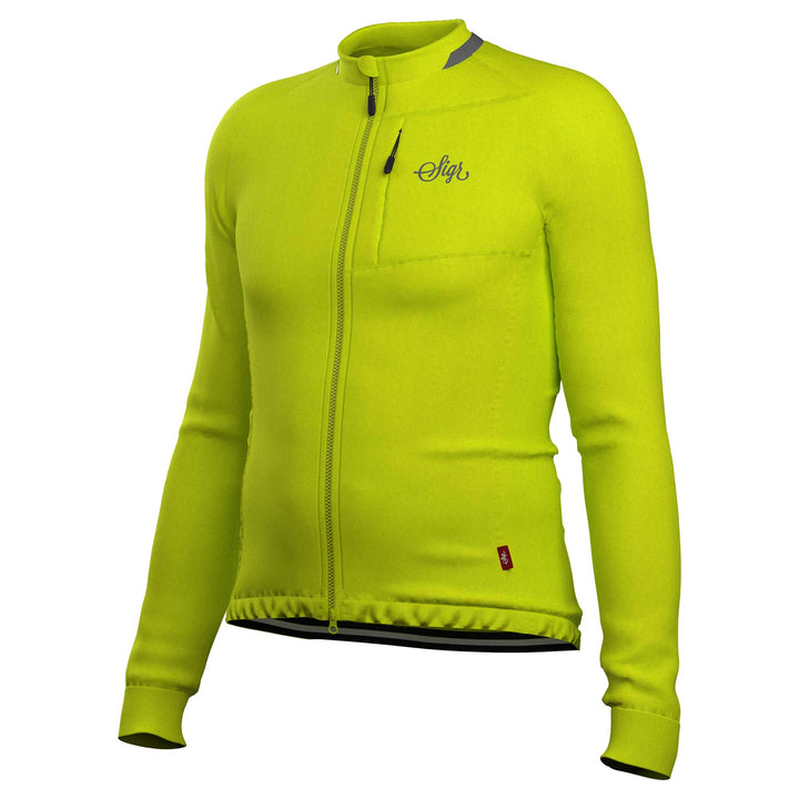 Ljung Hi - viz Yellow Men's Warmer Long Sleeved Cycling Jersey by Sigr Cycling Clothing