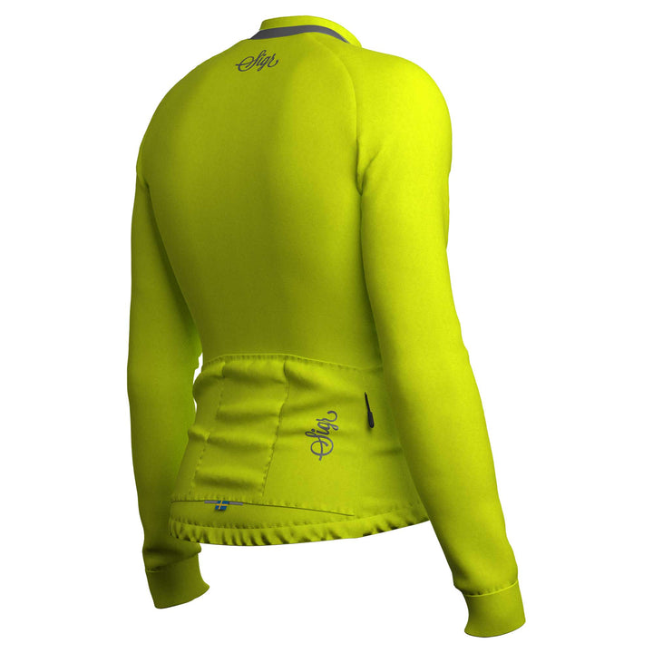 Ljung Hi - viz Yellow Men's Warmer Long Sleeved Cycling Jersey by Sigr Cycling Clothing