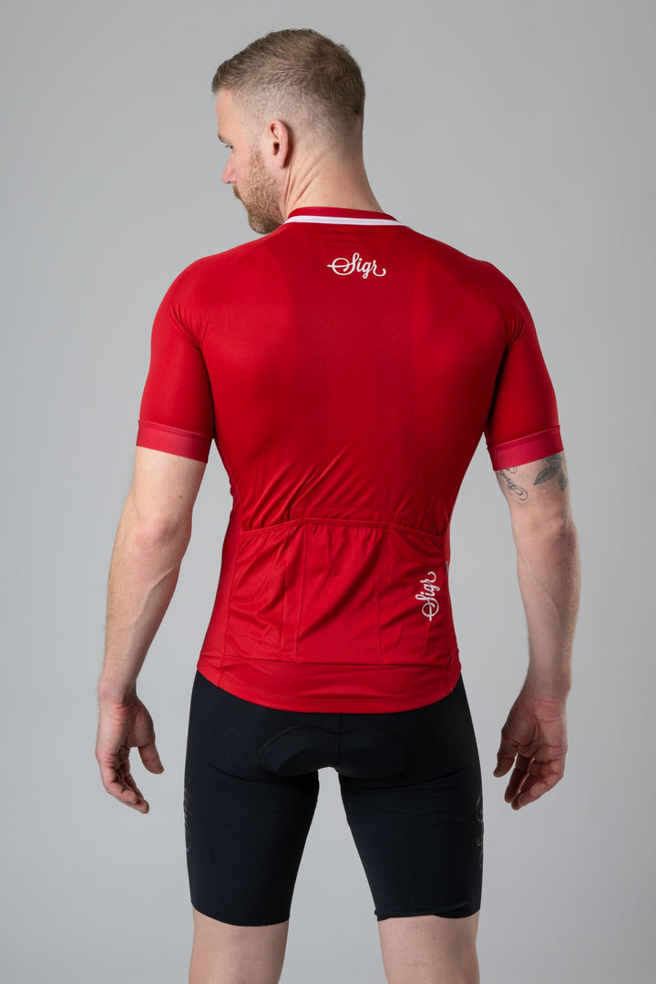 Nejlika Men's Red Cycling Jersey by Sigr Cycling Clothing