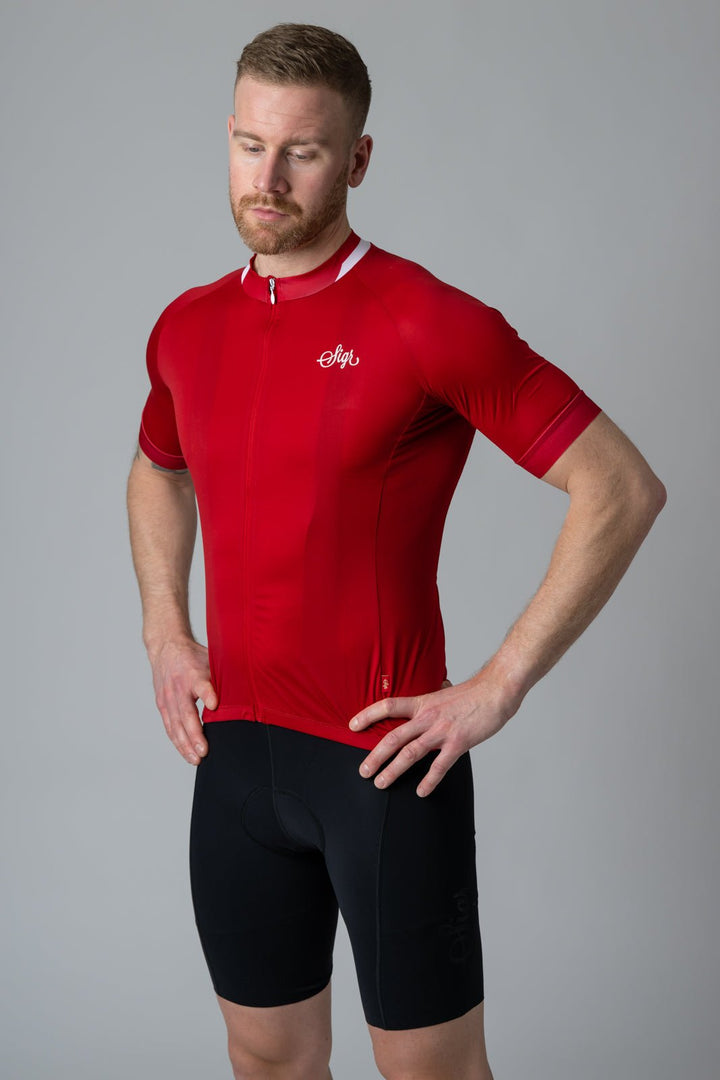 Nejlika Men's Red Cycling Jersey by Sigr Cycling Clothing