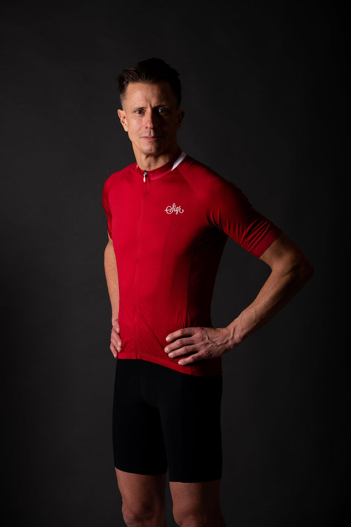 Nejlika Men's Red Cycling Jersey by Sigr Cycling Clothing