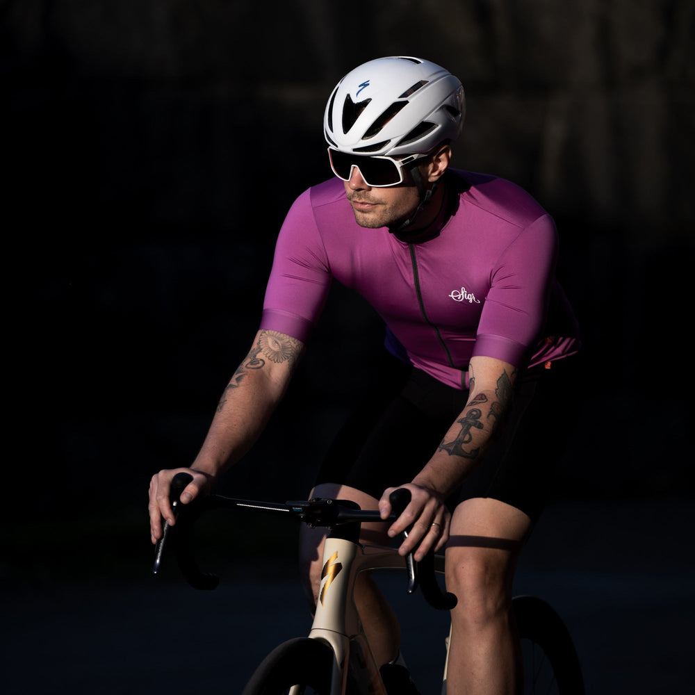 Orkidé Men's Purple Pink Cycling Jersey by Sigr Cycling Clothing