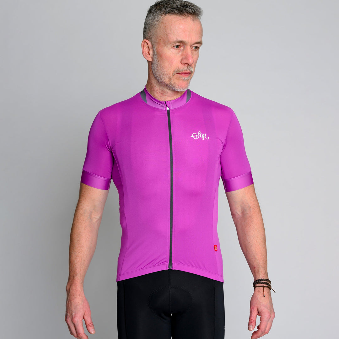 Orkidé Men's Purple Pink Cycling Jersey by Sigr Cycling Clothing