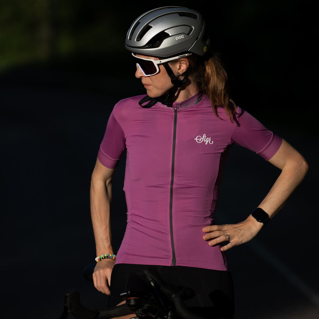 Orkidé Women's Pink Purple Cycling Jersey by Sigr Cycling Clothing