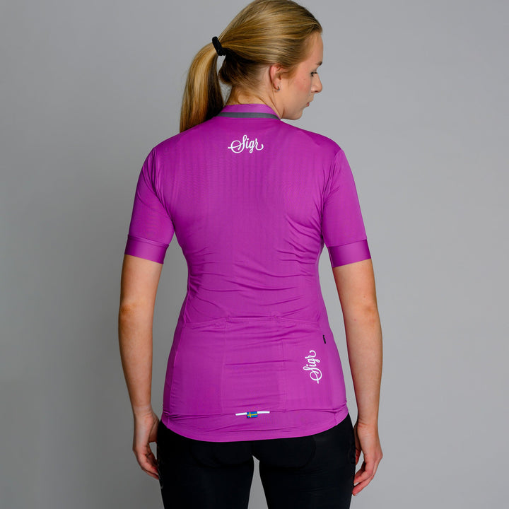 Orkidé Women's Pink Purple Cycling Jersey by Sigr Cycling Clothing