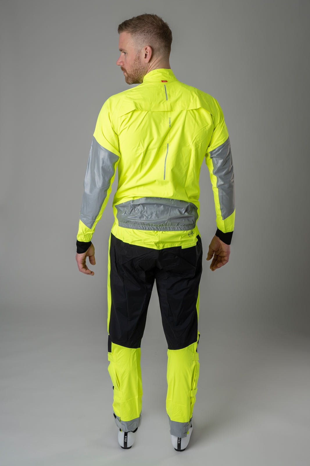 Östkusten Hi viz Unisex Waterproof Road Cycling Rain Trousers with Biomotion Visibility by Sigr Cycling Clothing