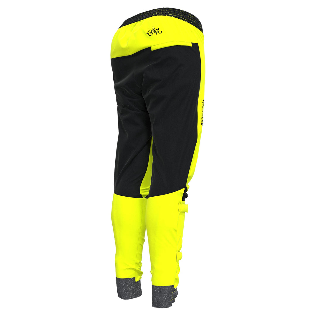 Östkusten Hi viz Unisex Waterproof Road Cycling Rain Trousers with Biomotion Visibility by Sigr Cycling Clothing