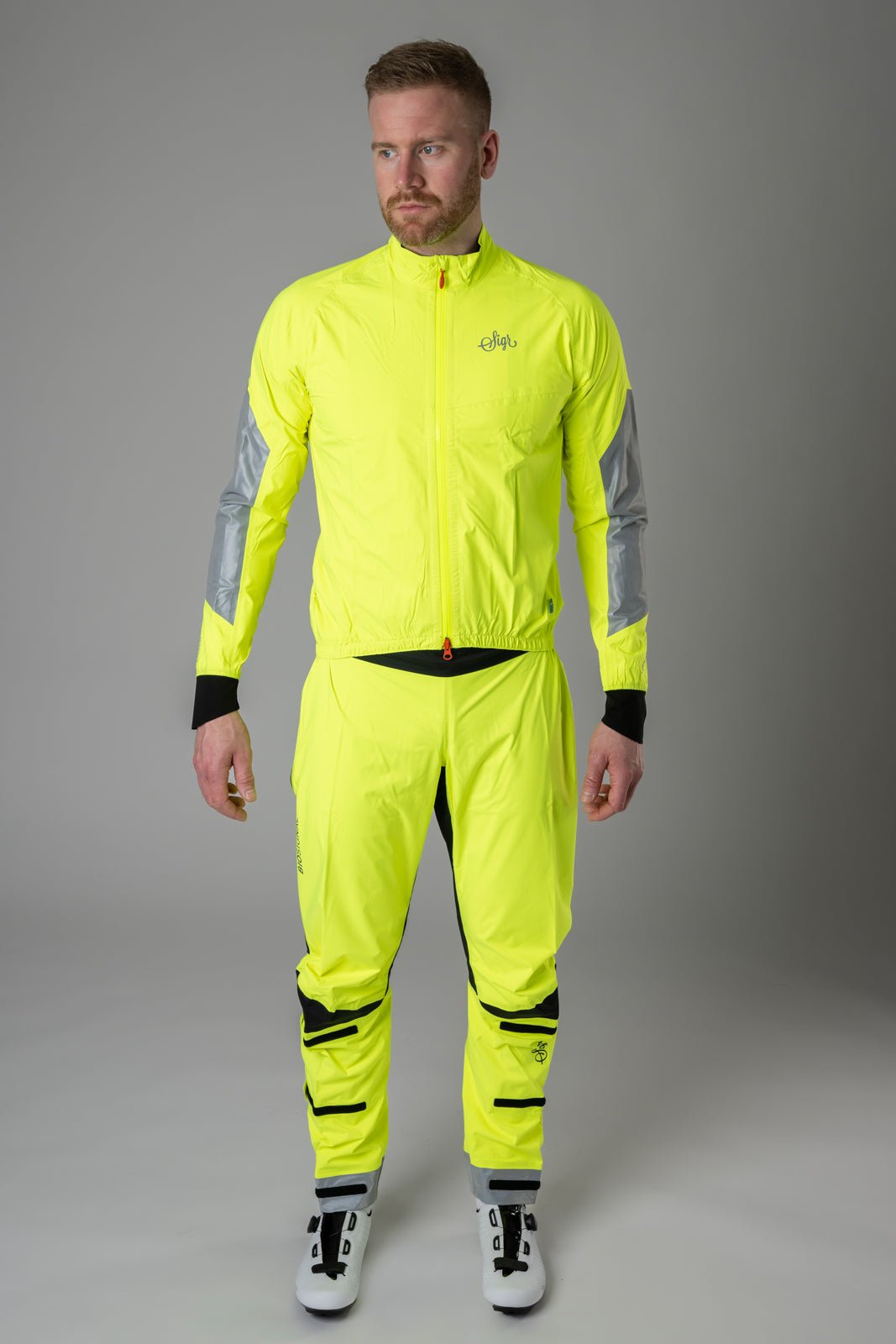 OSTKUSTEN Hi Viz Yellow Cycling Rain Trousers Pants Sigr Sigr