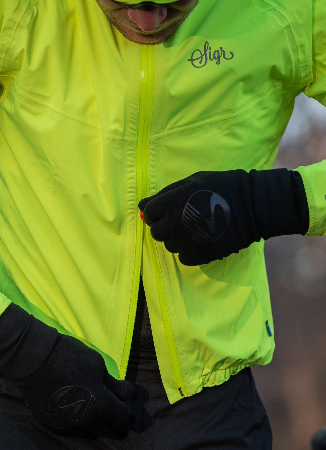 Östkusten Men's Cycling Rain Jacket: Waterproof, Breathable & High - Visibility Performance by Sigr Cycling Clothing