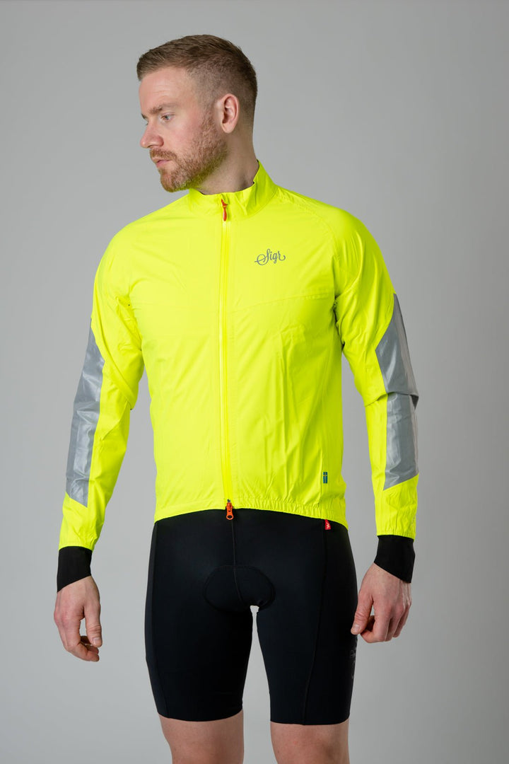 Östkusten Men's Cycling Rain Jacket: Waterproof, Breathable & High - Visibility Performance by Sigr Cycling Clothing