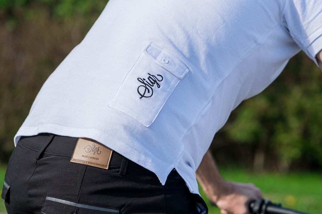 Pike Men's White Polo Shirt by Sigr Cycling Clothing