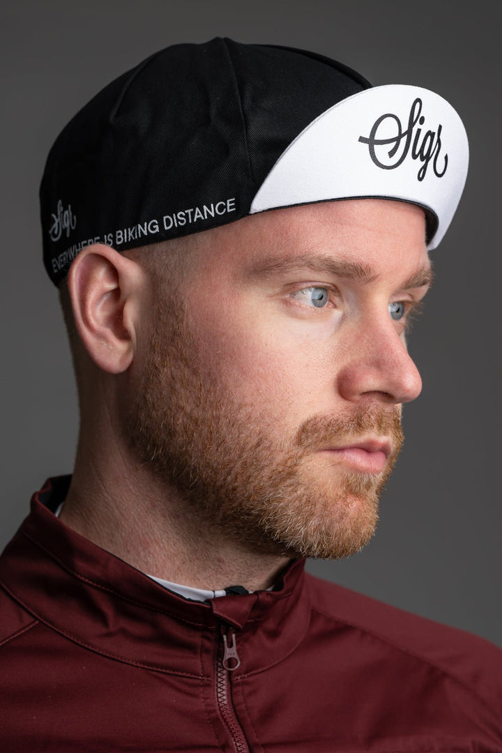 Pilfink Black Cycling Cap by Sigr Cycling Clothing