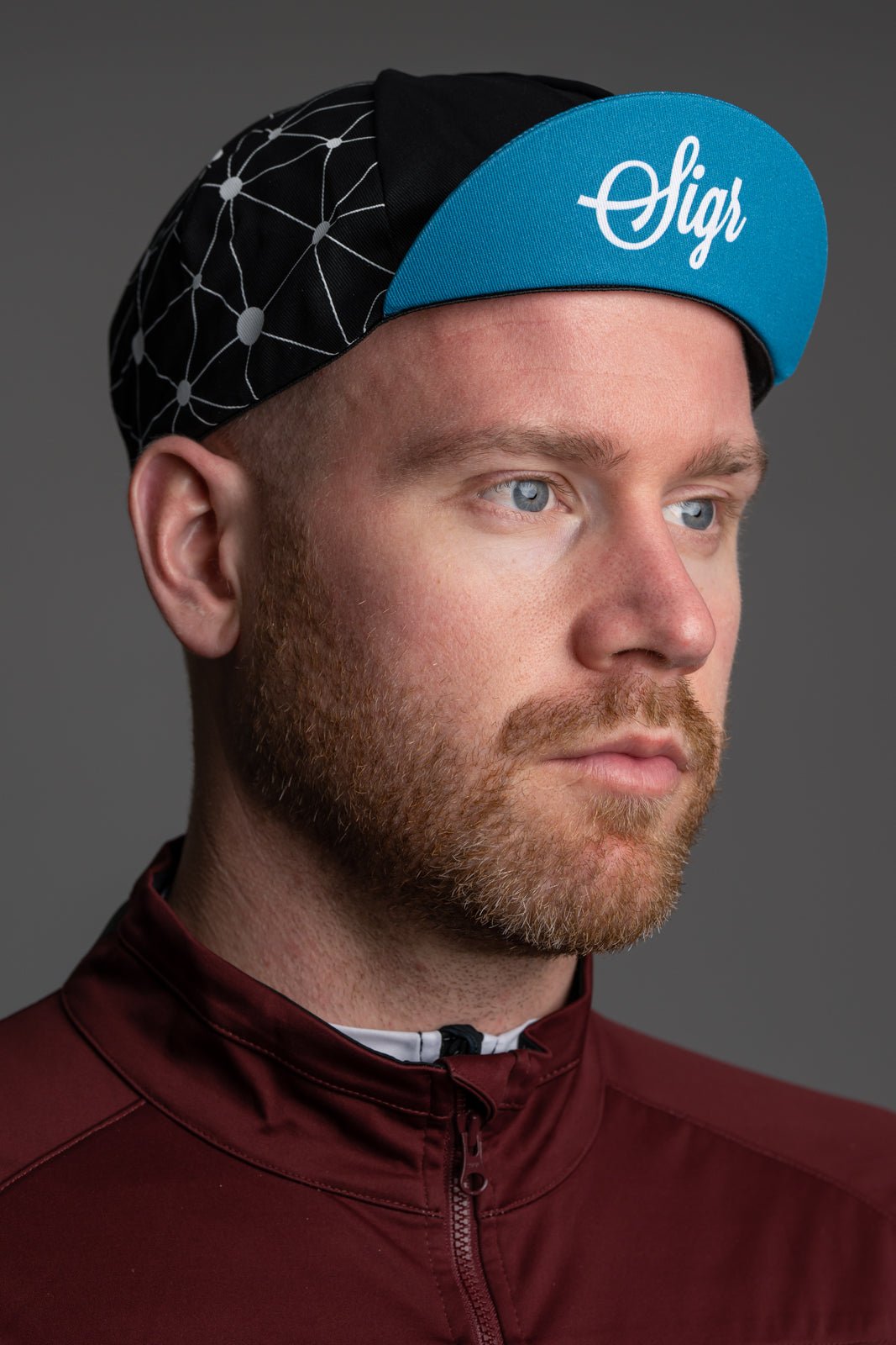 Sidensvans Petrol Blue and Black Cycling Cap by Sigr Cycling Clothing