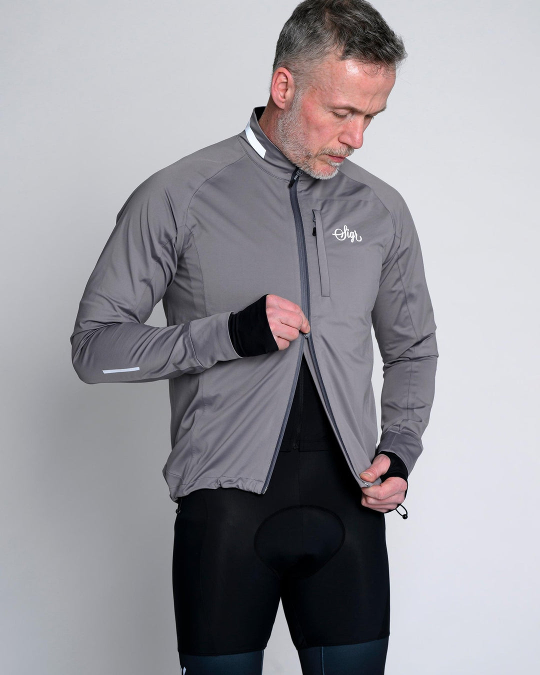 Sköld Men's Titanium Grey Shell Cycling Jacket by Sigr Cycling Clothing