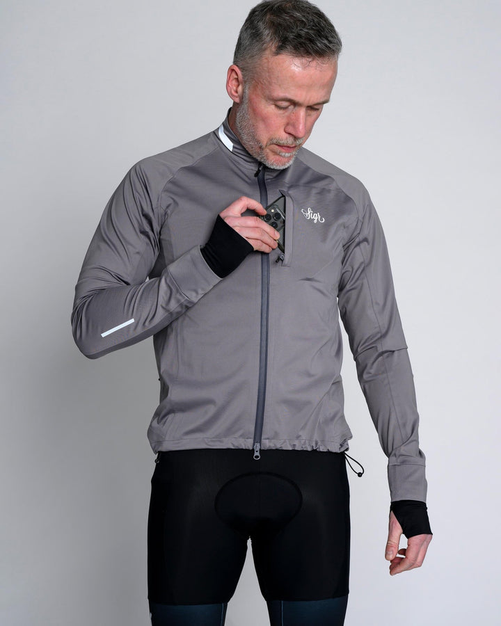 Sköld Men's Titanium Grey Shell Cycling Jacket by Sigr Cycling Clothing