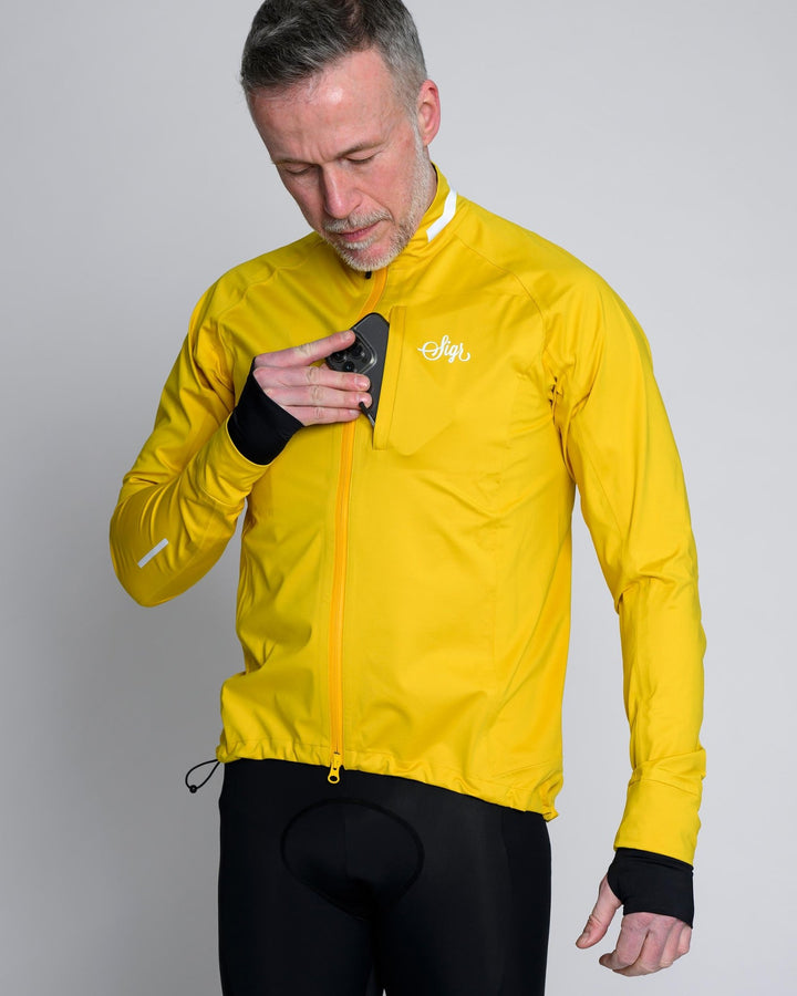 Sköld Men's Yellow Shell Cycling Jacket by Sigr Cycling Clothing