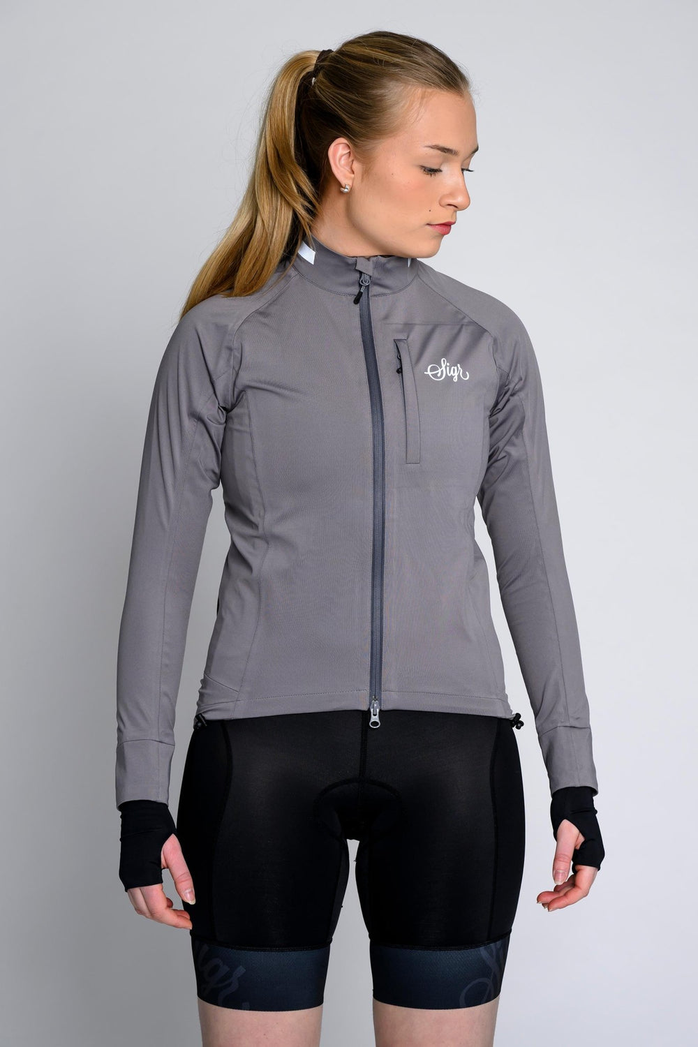 Sköld Women's Titanium Grey Shell Cycling Jacket by Sigr Cycling Clothing