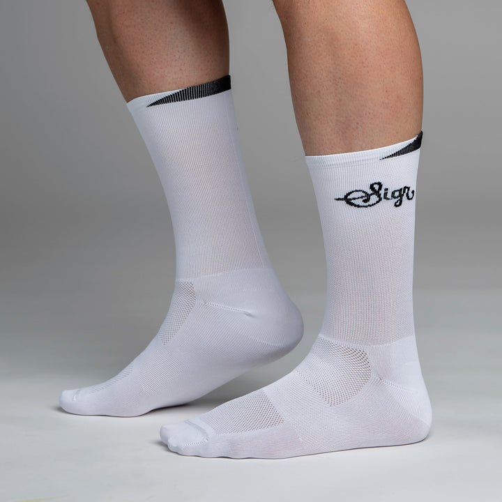 Snok Men's White Cycling Socks by Sigr Cycling Clothing