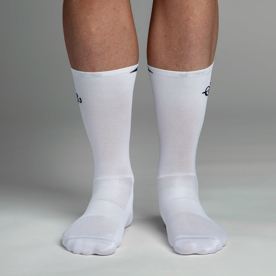 Snok Men's White Cycling Socks by Sigr Cycling Clothing