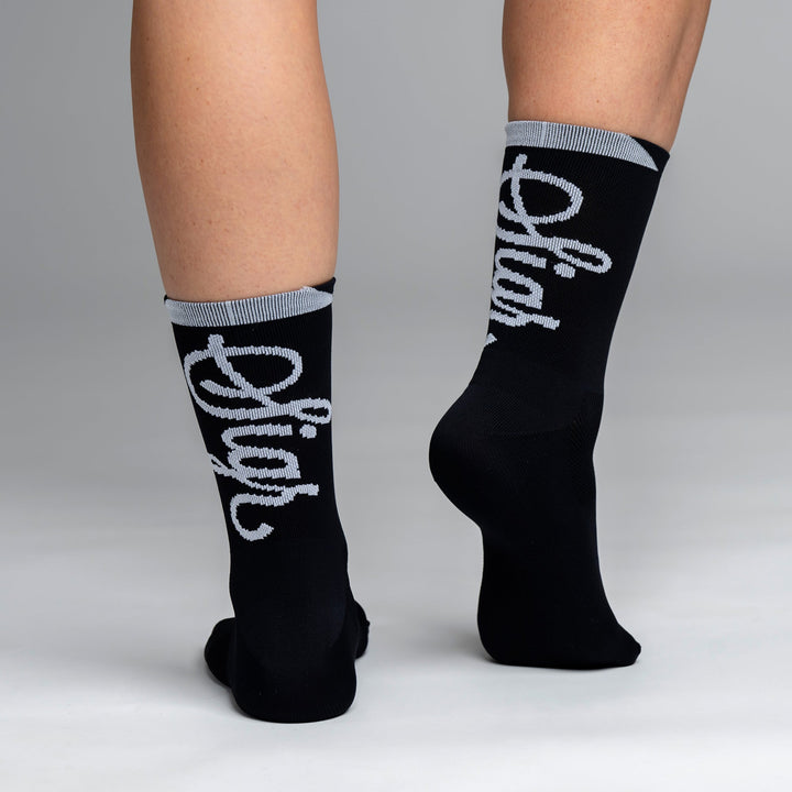 Snok Women's Larger Logo Black Cycling Socks by Sigr Cycling Clothing