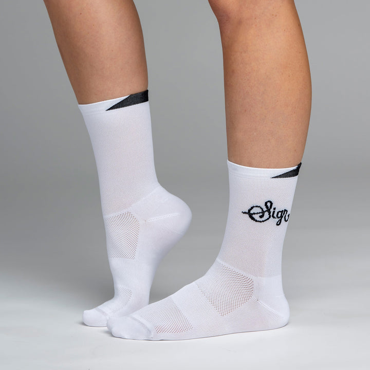 Snok Women's White Cycling Socks by Sigr Cycling Clothing