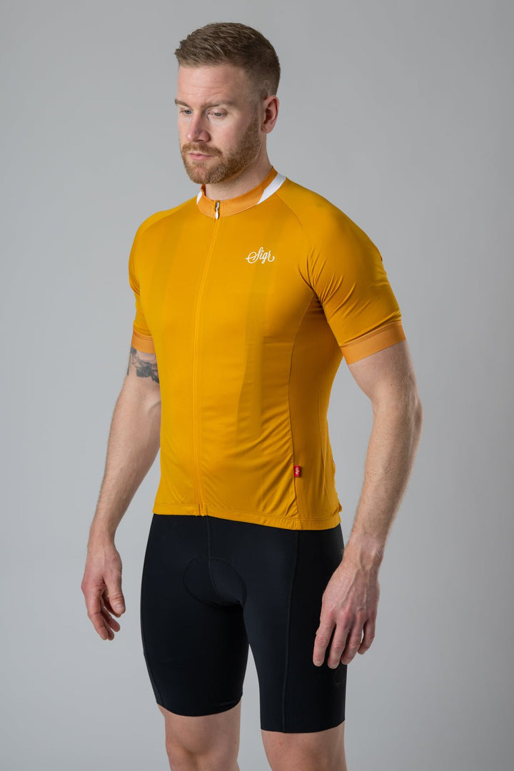 Solros Men's Yellow Cycling Jersey by Sigr Cycling Clothing