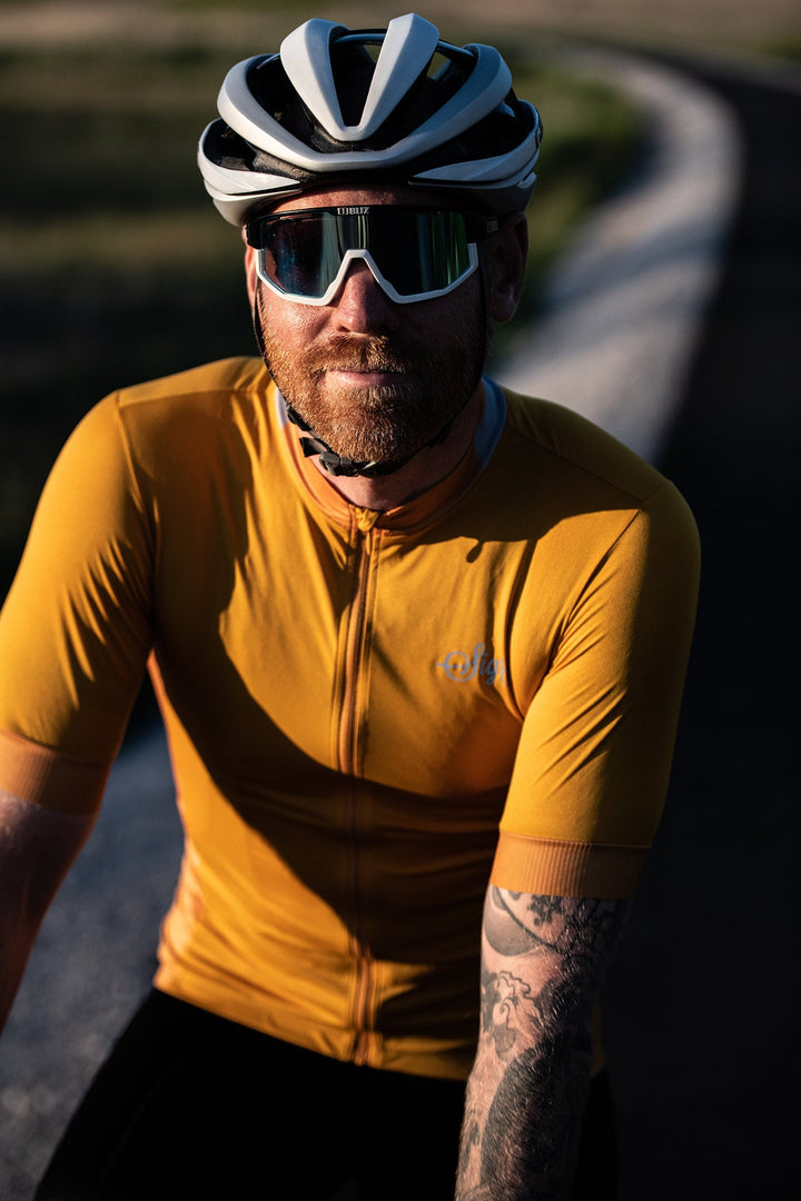 Solros Men's Yellow Cycling Jersey by Sigr Cycling Clothing