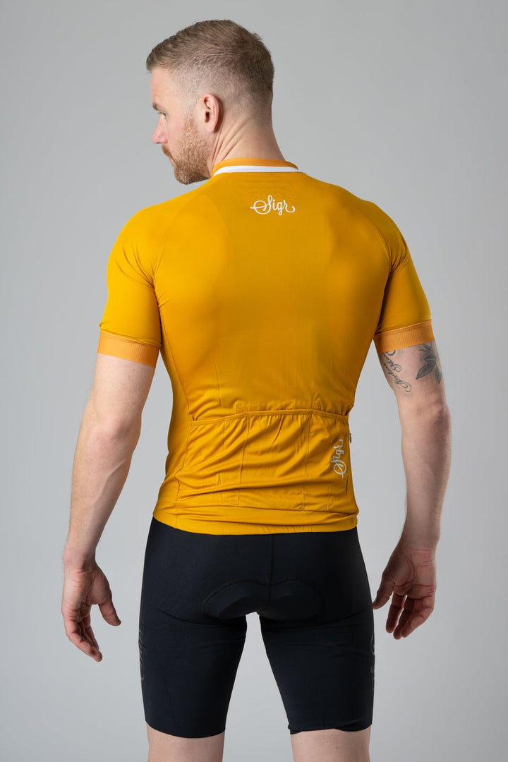 Solros Men's Yellow Cycling Jersey by Sigr Cycling Clothing