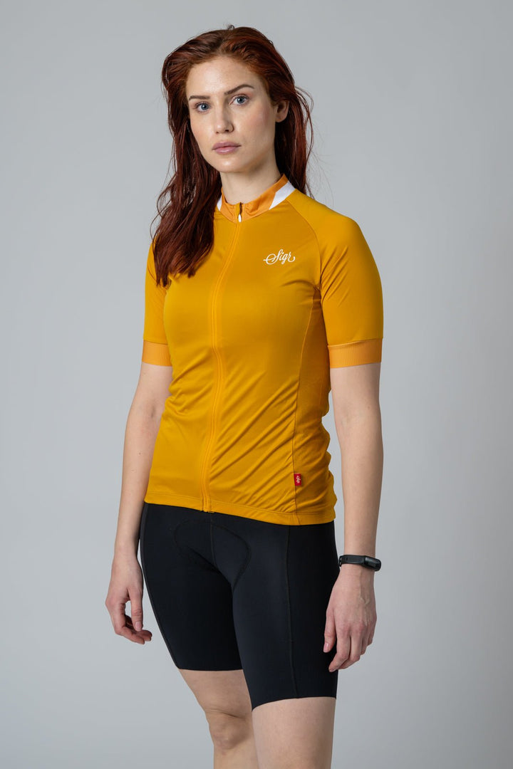 Solros Women's Yellow Cycling Jersey by Sigr Cycling Clothing