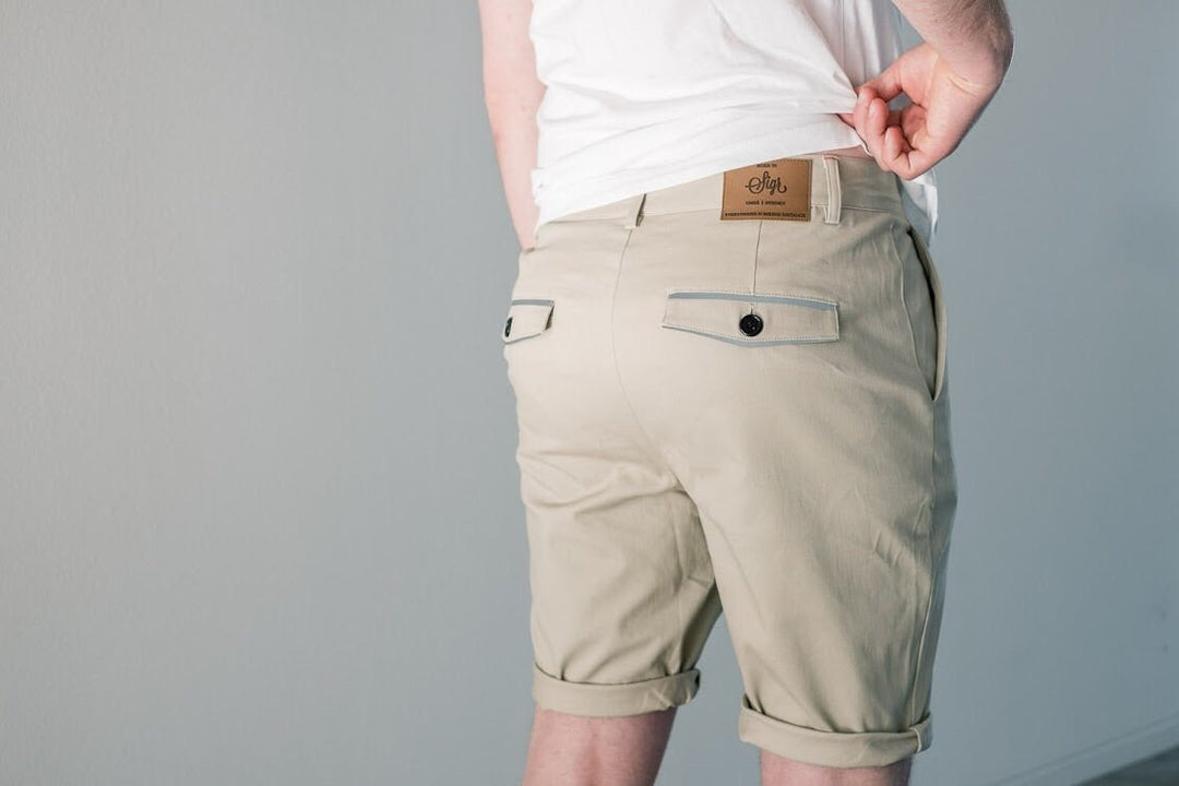 Strandvägen Men's Khaki Cycling Chino Shorts by Sigr Cycling Clothing