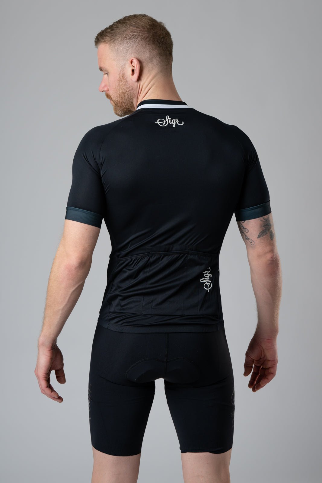 Svart Grus Men's Black Cycling Jersey by Sigr Cycling Clothing