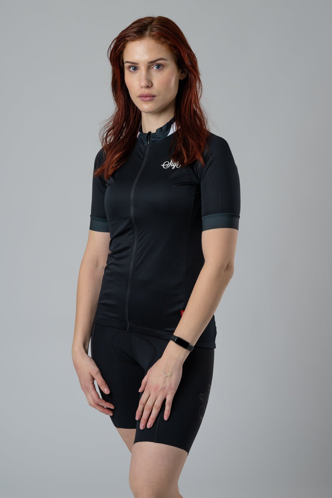 Svart Grus Women's Black Cycling Jersey by Sigr Cycling Clothing