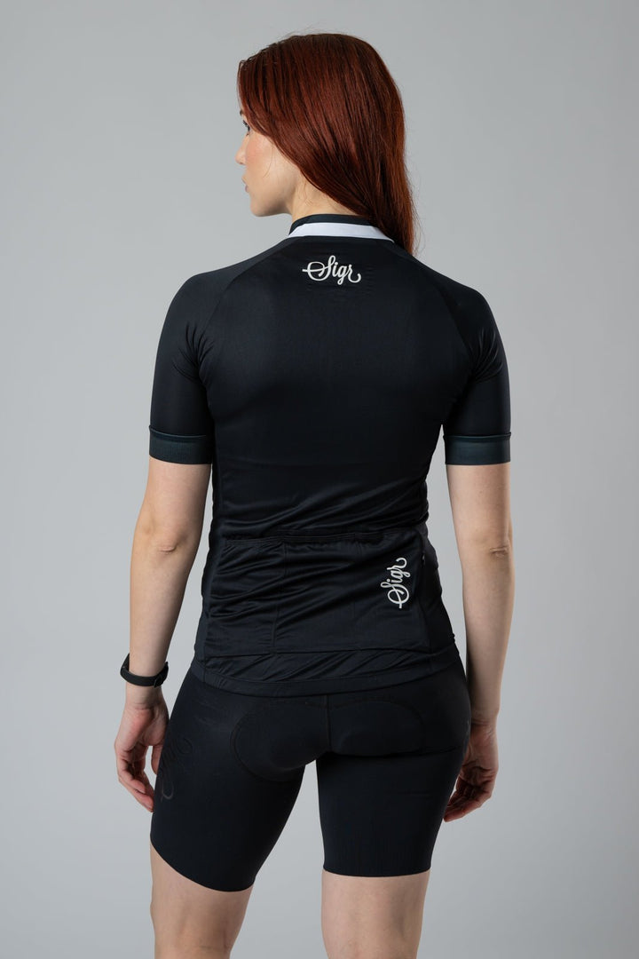 Svart Grus Women's Black Cycling Jersey by Sigr Cycling Clothing