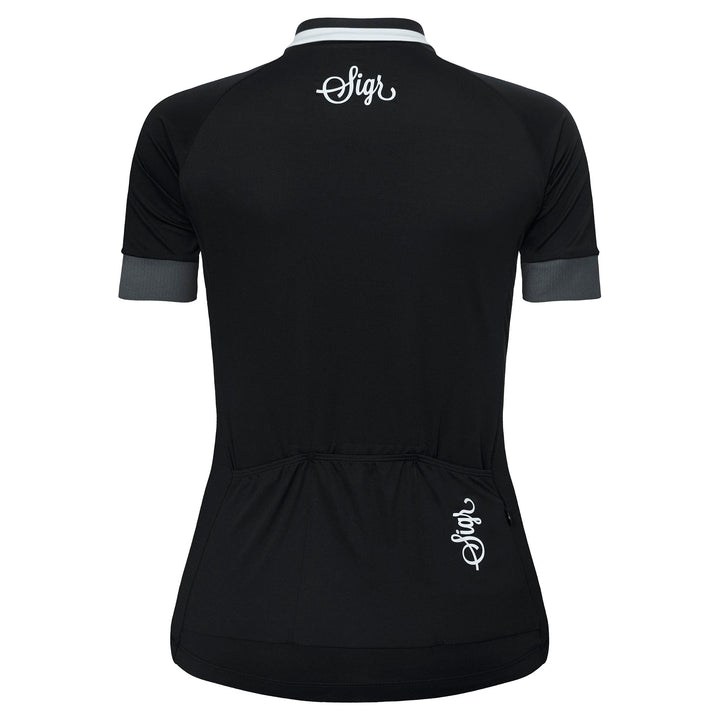 Svart Grus Women's Black Cycling Jersey by Sigr Cycling Clothing