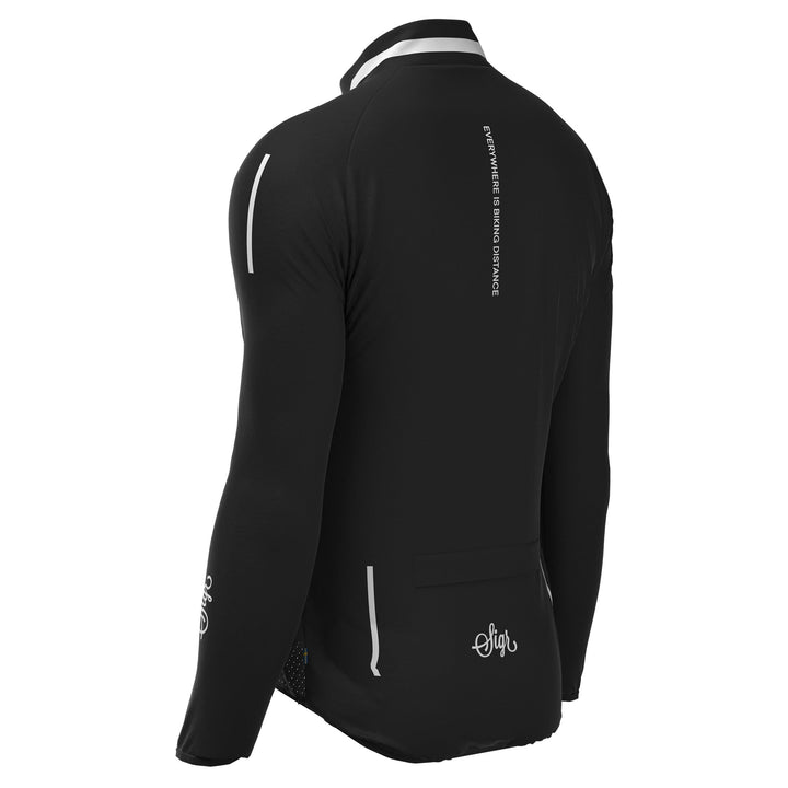 Treriksröset Black Men's Cycling Wind/Pack Jacket by Sigr Cycling Clothing