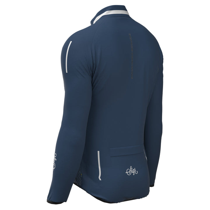 Treriksröset Blue Men's Cycling Wind/Pack Jacket by Sigr Cycling Clothing