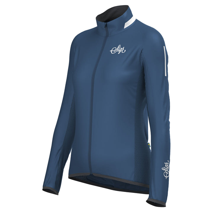 Treriksröset Blue Women's Cycling Wind/Pack Jacket by Sigr Cycling Clothing