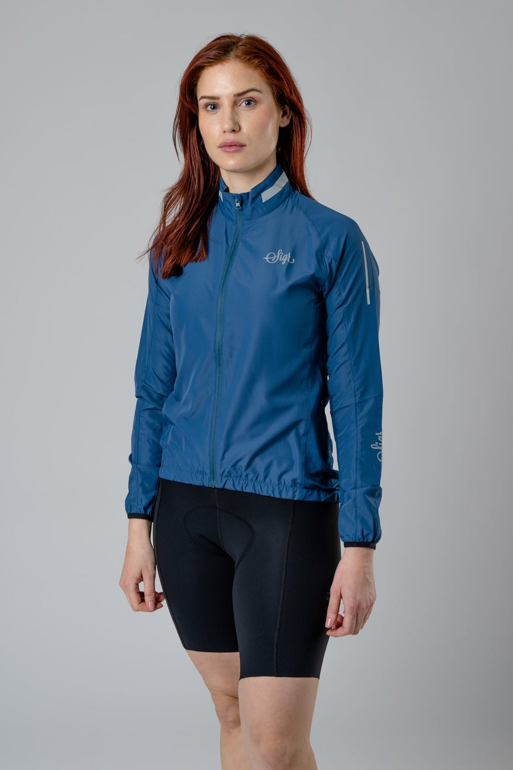 Treriksröset Blue Women's Cycling Wind/Pack Jacket by Sigr Cycling Clothing