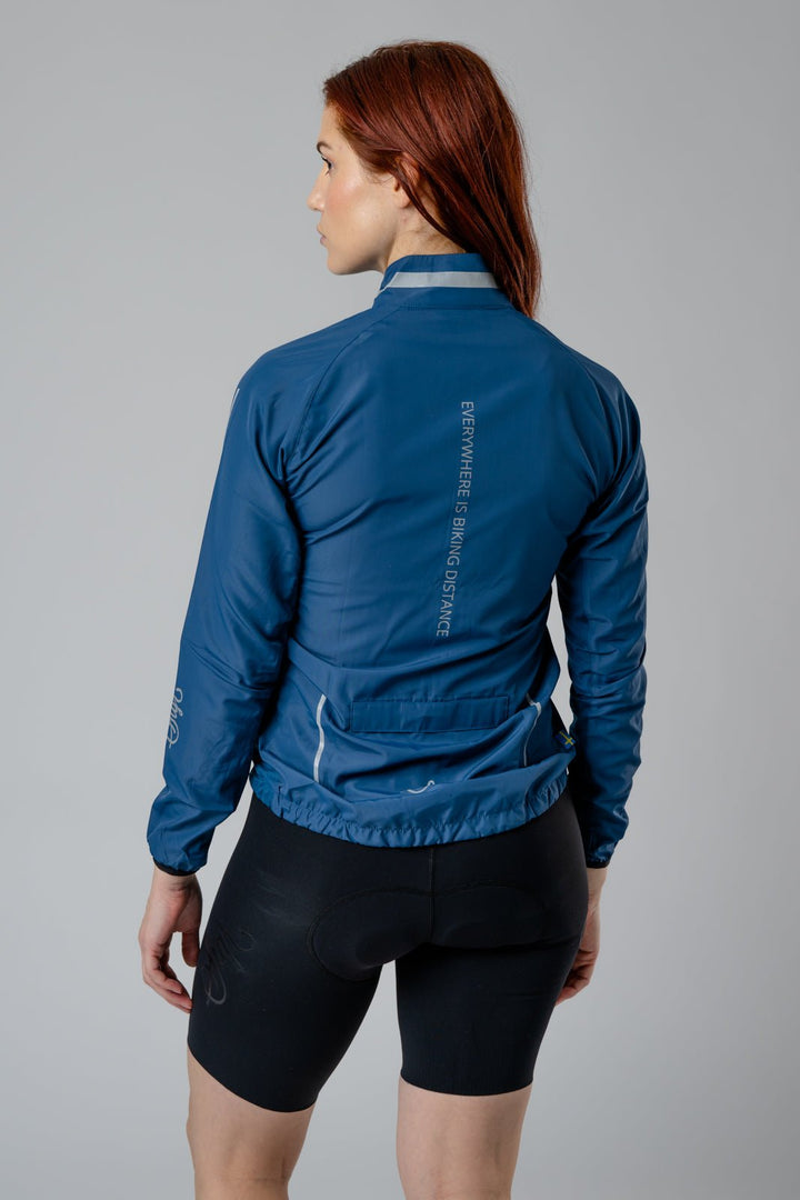 Treriksröset Blue Women's Cycling Wind/Pack Jacket by Sigr Cycling Clothing