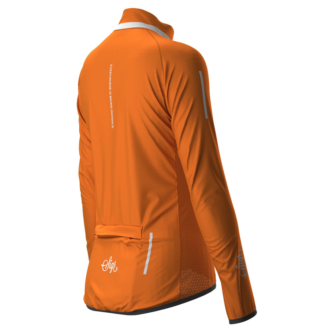 Treriksröset Orange Women's Cycling Wind/Pack Jacket by Sigr Cycling Clothing