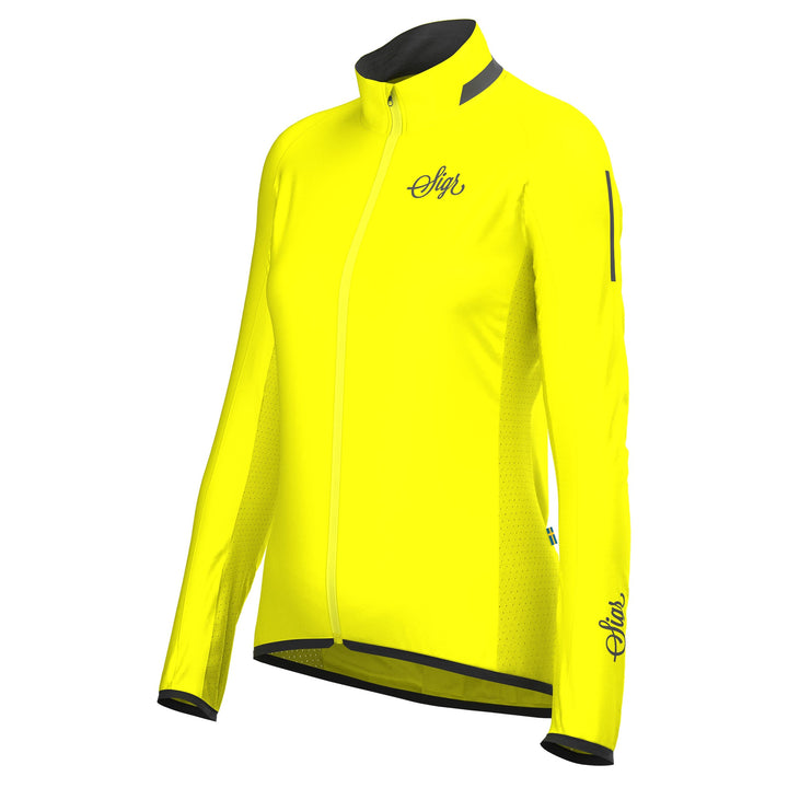 Treriksröset Yellow Women's Cycling Wind/Pack Jacket by Sigr Cycling Clothing