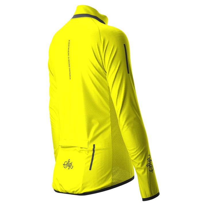 Treriksröset Yellow Women's Cycling Wind/Pack Jacket by Sigr Cycling Clothing