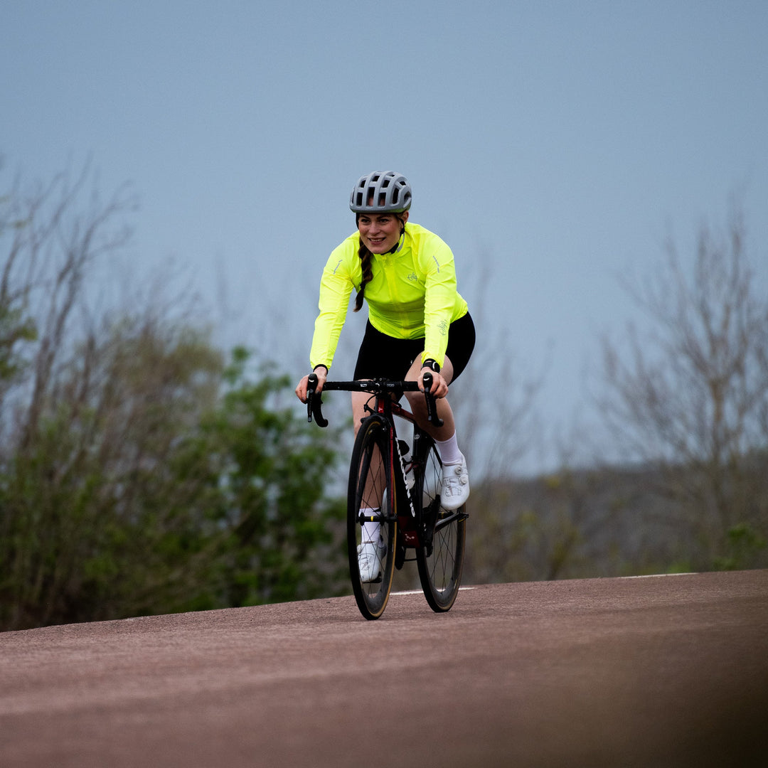 Treriksröset Yellow Women's Cycling Wind/Pack Jacket by Sigr Cycling Clothing