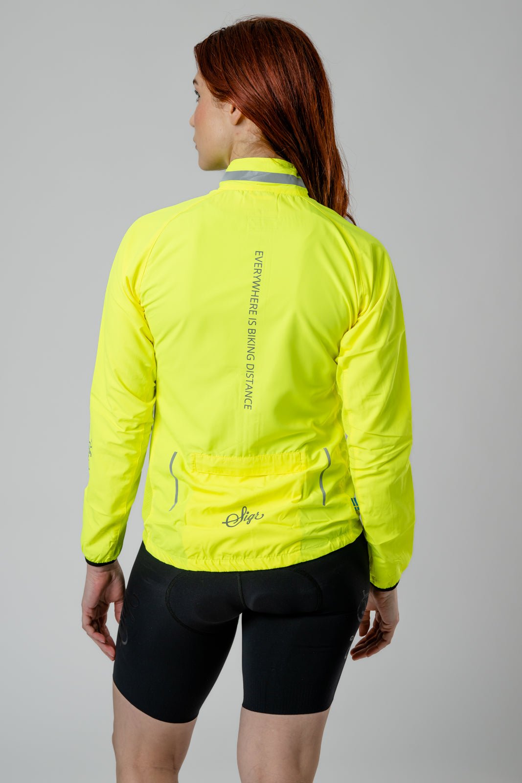 Treriksröset Yellow Women's Cycling Wind/Pack Jacket by Sigr Cycling Clothing