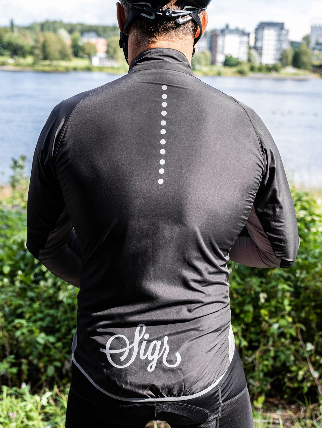 Uppsala Black Men's Cycling Wind Jacket by Sigr Cycling Clothing