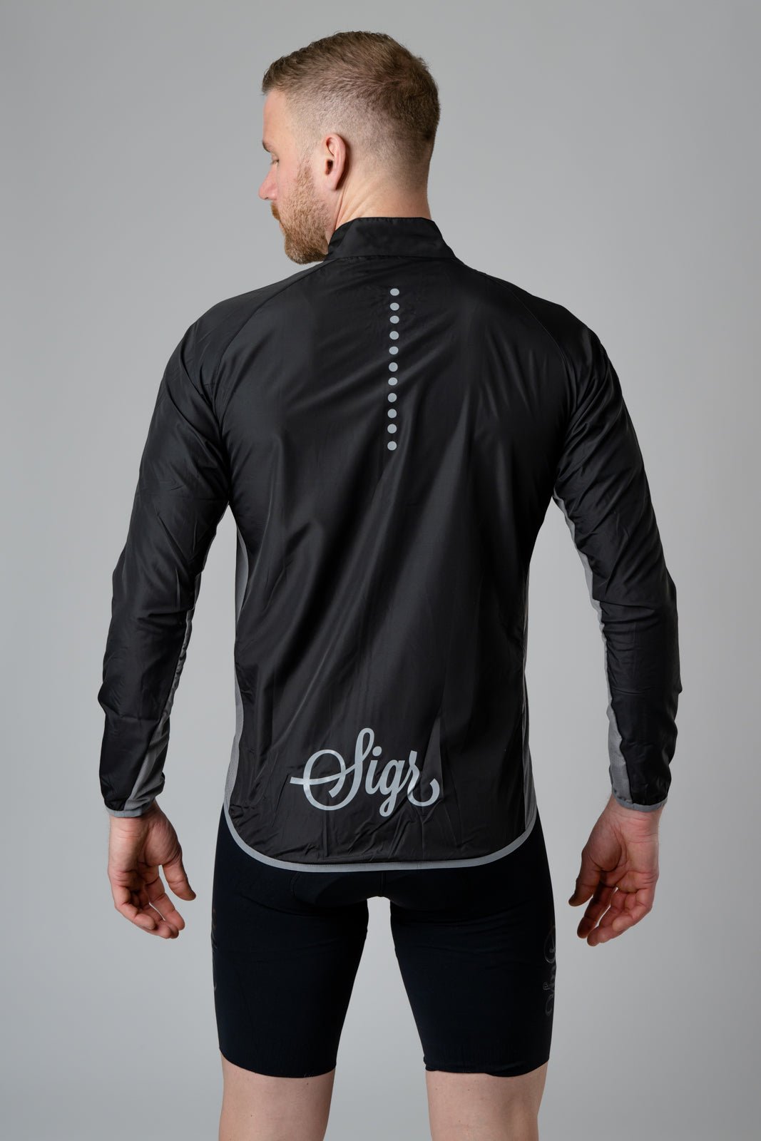 Uppsala Black Men's Cycling Wind Jacket by Sigr Cycling Clothing