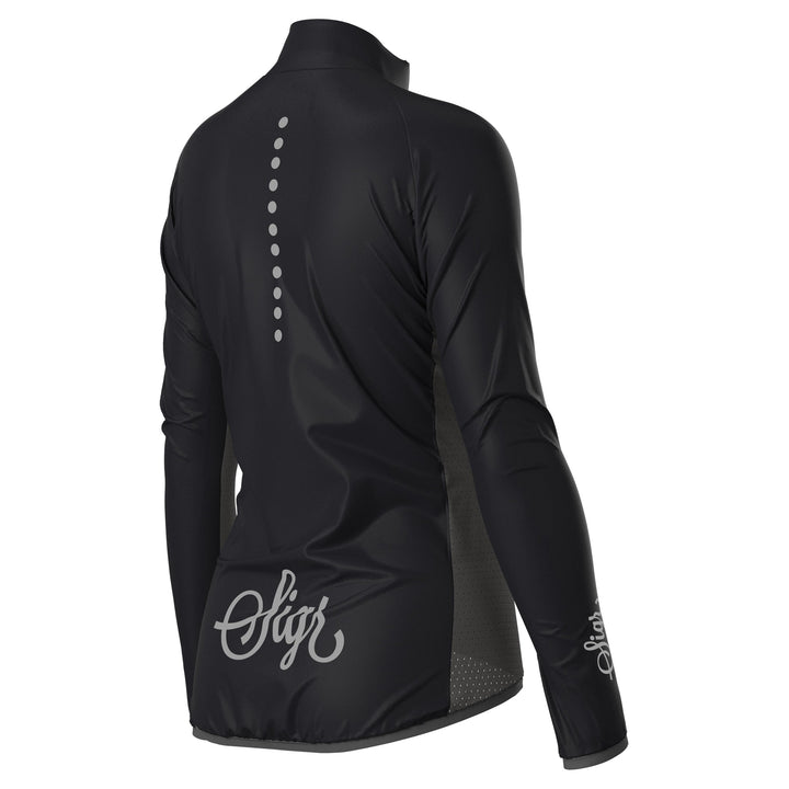 Uppsala Black Women's Cycling Wind Jacket by Sigr Cycling Clothing