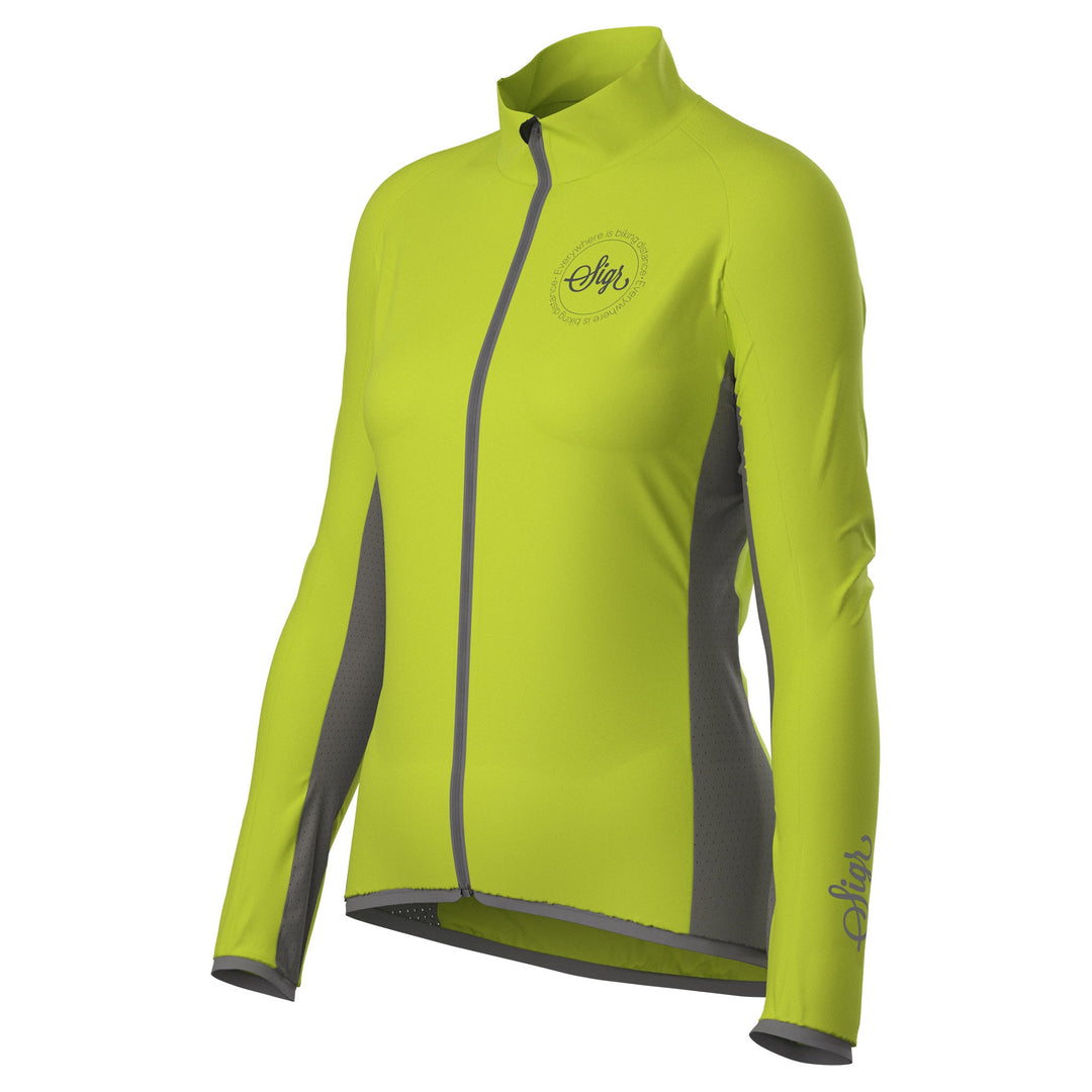 Uppsala Yellow Women's Hi Viz Cycling Wind Jacket by Sigr Cycling Clothing