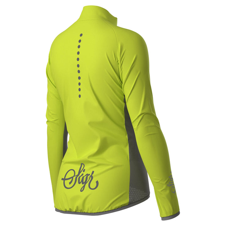 Uppsala Yellow Women's Hi Viz Cycling Wind Jacket by Sigr Cycling Clothing