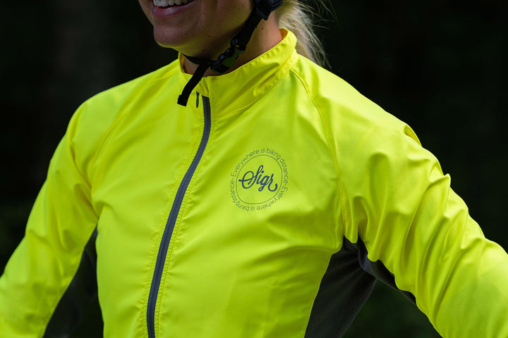 Uppsala Yellow Women's Hi Viz Cycling Wind Jacket by Sigr Cycling Clothing